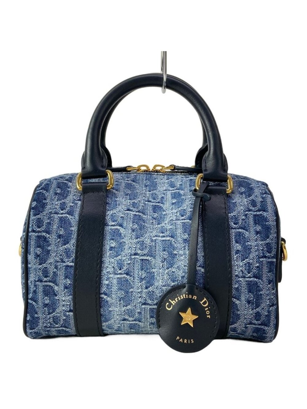 Dior Handbag Blue Dark Navy Oblique Star Leather